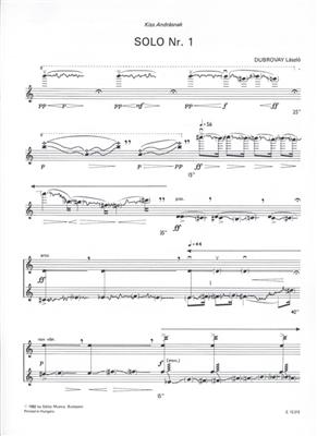 László Dubrovay: Solo Nr. 1 für Violine: Solo pour Violons