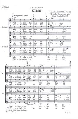 Sándor Balassa: Kyrie Op. 34: Voix Hautes A Cappella