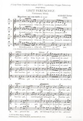 Zoltán Kodály: Liszt Ferenchez: Chœur Mixte A Cappella