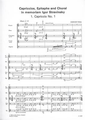 Miklós Csemiczky: Capriccios, Epitaphs and Choral: Quintette à Vent