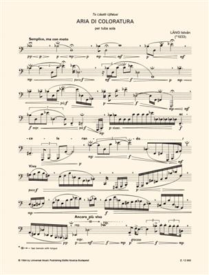 István Láng: Aria di coloratura per tuba solo: Solo pour Tuba
