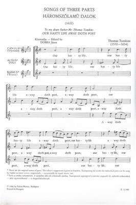 Thomas Tomkins: Songs of Three Parts: Chœur Mixte A Cappella