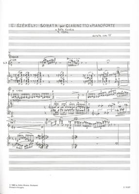Endre Székely: Sonate: Clarinette et Accomp.