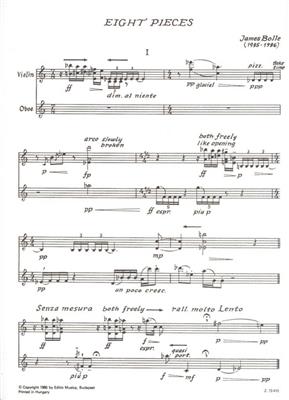 James Bolle: Acht Stücke für Violine und Oboe: Ensemble de Chambre