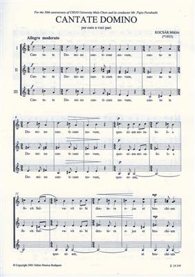 Miklós Kocsár: Cantate Domino per coro a voci pari: Voix Hautes et Accomp.