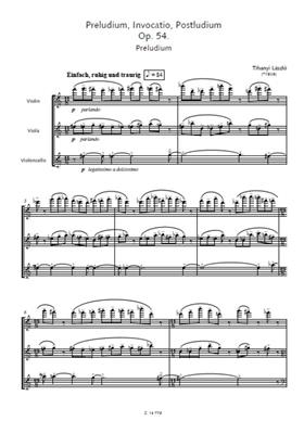 László Tihanyi: Preludium, Invocation, Postludium: Trio de Cordes