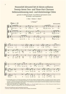 Béla Bartók: Choral Works: Voix Hautes et Accomp.