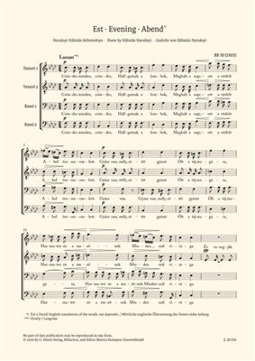 Béla Bartók: Choral Works: Voix Basses et Accomp.