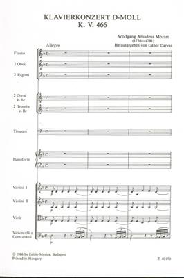Wolfgang Amadeus Mozart: Klavierkonzert d-Moll, KV 466: Orchestre et Solo