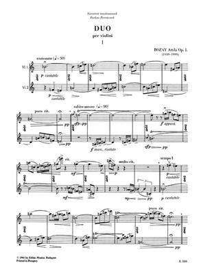 Attila Bozay: Duo Per Violini Op. 1: Duos pour Violons