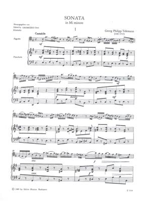 Georg Philipp Telemann: Sonate e-Moll: Basson et Accomp.