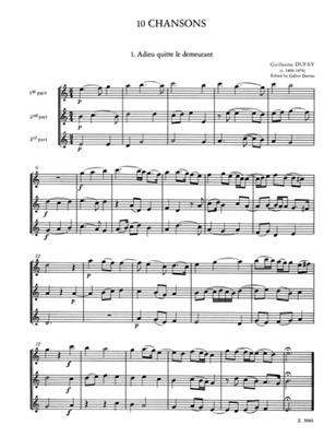 Guillaume Dufay: 10 Chansons für drei Melodie-Instrumente (Blockf: Ensemble de Chambre