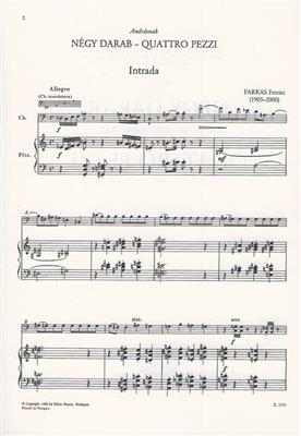 Ferenc Farkas: Quattro pezzi per contrabasso e pianoforte: Contrebasse et Accomp.