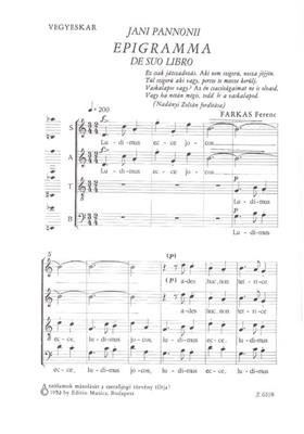 Ferenc Farkas: Epigramma (Janus Pannonius): Chœur Mixte A Cappella