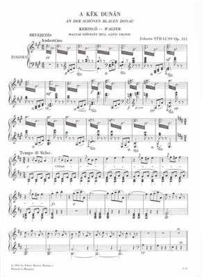 Johann Strauss: An der schönen blauen Donau op. 314 Walzer: Solo de Piano
