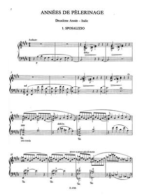 Ferenc Liszt: Annees de Pelerinage, Second Year - Italy: Solo de Piano