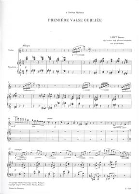 Franz Liszt: Premiere valse oubliee: Violon et Accomp.