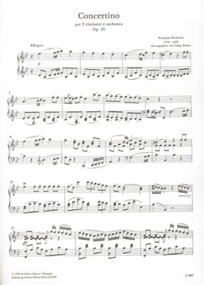 François Devienne: Concertino In Sib Maggiore Per 2 Clarinetti E Or: Clarinette et Accomp.