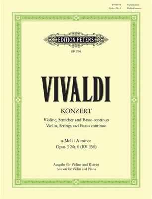 Antonio Vivaldi: Violin Concerto In A Minor Op.3 No.6 RV 356: Violon et Accomp.