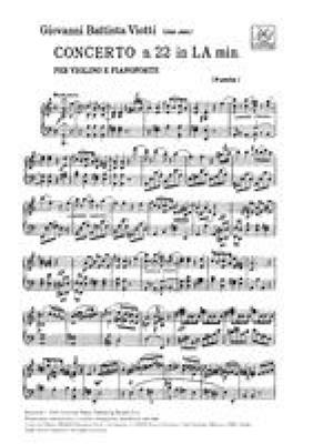 Giovanni Battista Viotti: Concerto Per Violino N. 22 In La Min.: Violon et Accomp.