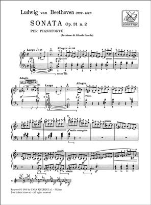 Ludwig van Beethoven: 32 Sonate: N. 17 In Re Min. Op. 31 N. 2 'La: Solo de Piano
