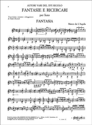Fantasie E Ricercari Per Liuto: Solo pour Flûte Traversière