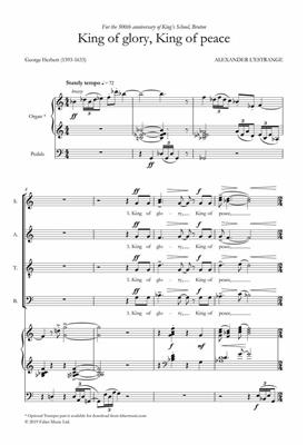 Alexander L'Estrange: King of glory, King of peace: Chœur Mixte et Piano/Orgue