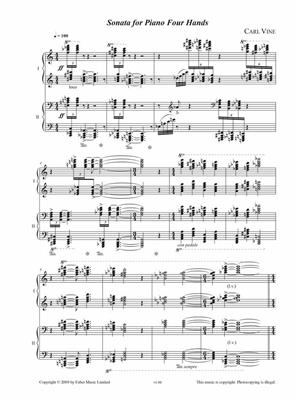 Carl Vine: Sonata for Piano Four Hands: Piano Quatre Mains