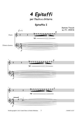 Gaetano Troccoli: Epitaffio for Guitar and Flute: Guitare et Accomp.