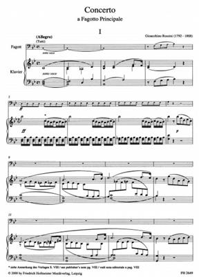 Gioachino Rossini: Kozert für Fagott und Orchester: Basson et Accomp.