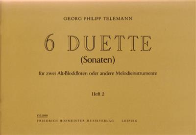 Georg Philipp Telemann: 6 Duette (Niggemann) - Heft 2 (Sonaten 4-6): Flûte à Bec Alto