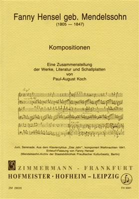 Paul August Koch: Werkverzeichnis - Fanny Hensel
