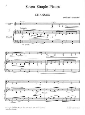Dorothy Pilling: Seven Simple Pieces for Clarinet: Clarinette et Accomp.