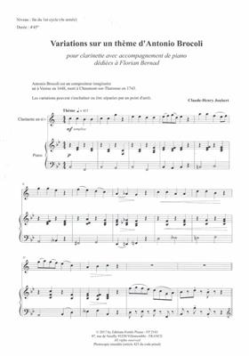 Claude-Henry Joubert: Variations Sur Un Thème D'A. Brocoli: Clarinette et Accomp.