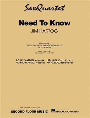 Jim Hartog: Need to Know: Saxophones (Ensemble)