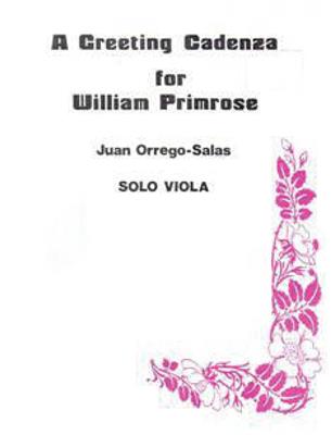 Juan Orrego-Salas: Greeting Cadenza: Solo pour Alto