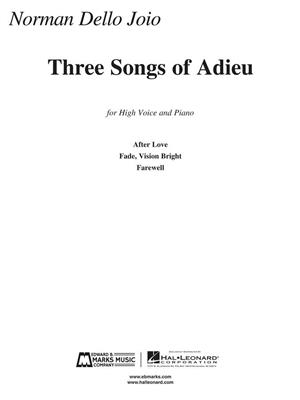 Norman Dello Joio: Three Songs of Adieu - Norman Dello Joio: Chant et Piano