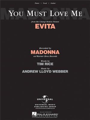 Madonna: You Must Love Me (from Evita): Chant et Piano
