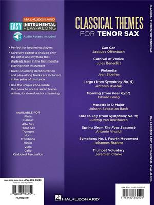 Easy Instrumental Play-Along: Classical Themes: Saxophone Ténor