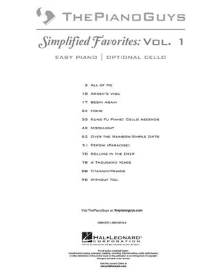 The Piano Guys: The Piano Guys -íSimplified Favorites, Vol. 1: Piano Facile