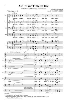 Ain't Got Time to Die: (Arr. Stacey V. Gibbs): Voix Basses A Capella