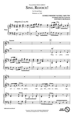 George Frideric Handel: Sing, Rejoice!: (Arr. Matthew Michaels): Voix Hautes et Accomp.