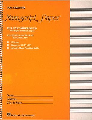 Deluxe Wirebound Super Premium Manuscript Paper: Papier à Musique