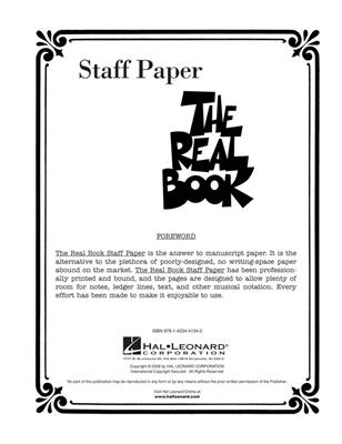 The Real Book - Staff Paper: Papier à Musique