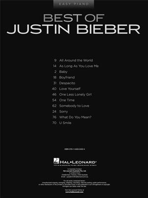 Justin Bieber: Best of Justin Bieber: Piano Facile