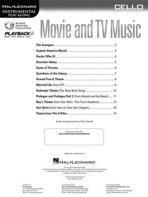 Movie and TV Music for Cello: Solo pour Violoncelle