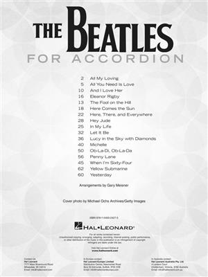 The Beatles: The Beatles for Accordion: (Arr. Gary Meisner): Solo pour Accordéon