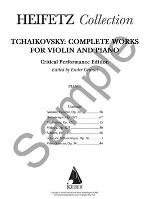 Pyotr Ilyich Tchaikovsky: Tchaikovsky Complete Works for Violin and Piano: Violon et Accomp.