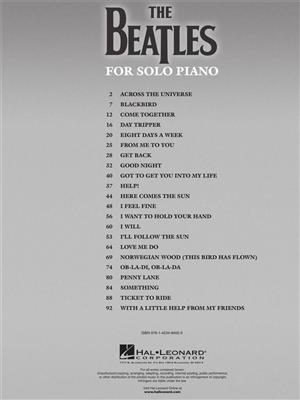 The Beatles: The Beatles For Solo Piano: Solo de Piano