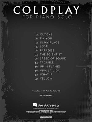 Coldplay: Coldplay For Piano Solo: Solo de Piano